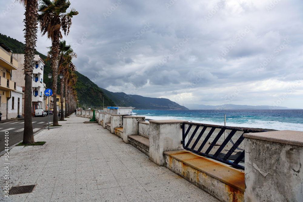 seaside promenade in bagnara calabra Calabria Italy