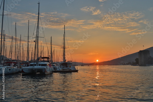 Croatia Split Sunset Boat Europe landscape