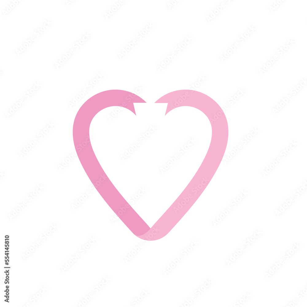 heart ribbon element vector design template heart ribbon element vector design template