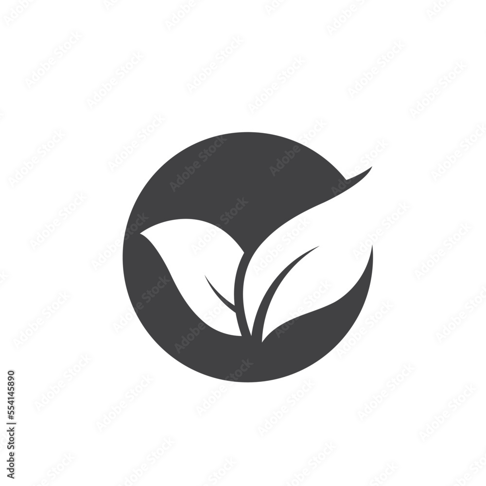 black leaf friendly icon vector design concept black leaf friendly icon vector design concept