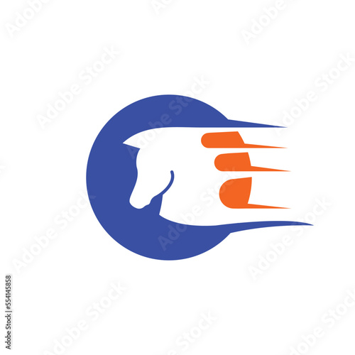 runner horse icon vector concept design illustration