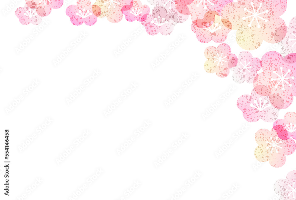 Naklejka premium 梅 年賀状 和柄 背景