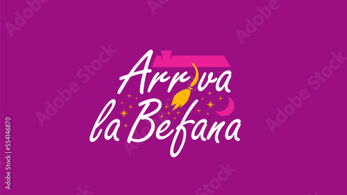 arriva la befana typography background