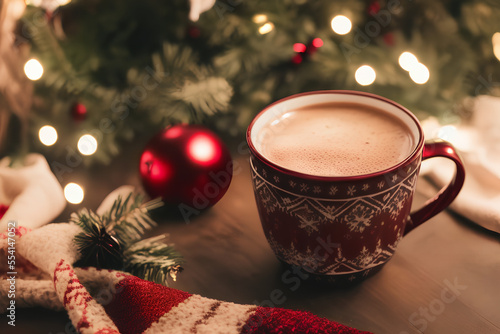 Christmas cup of coffee (Generative AI)