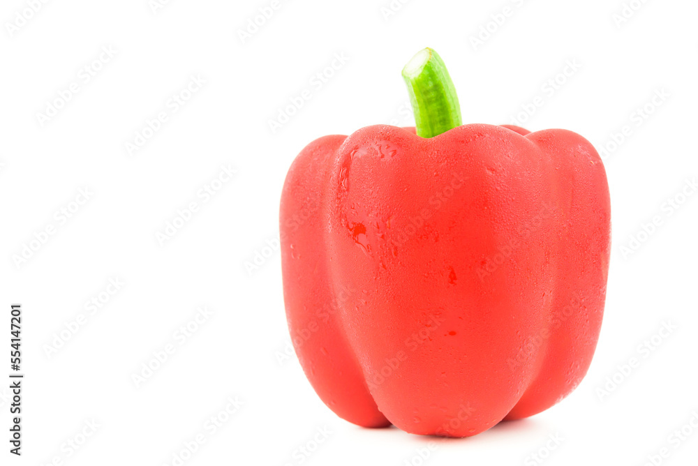 Fresh red sweet bell peppers isolated on white background Fresh red sweet bell peppers isolated on white background