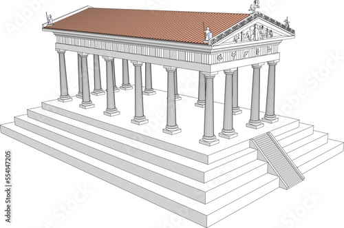 illustration of a building with columns