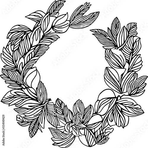 Leaves wreath for your text circle borders