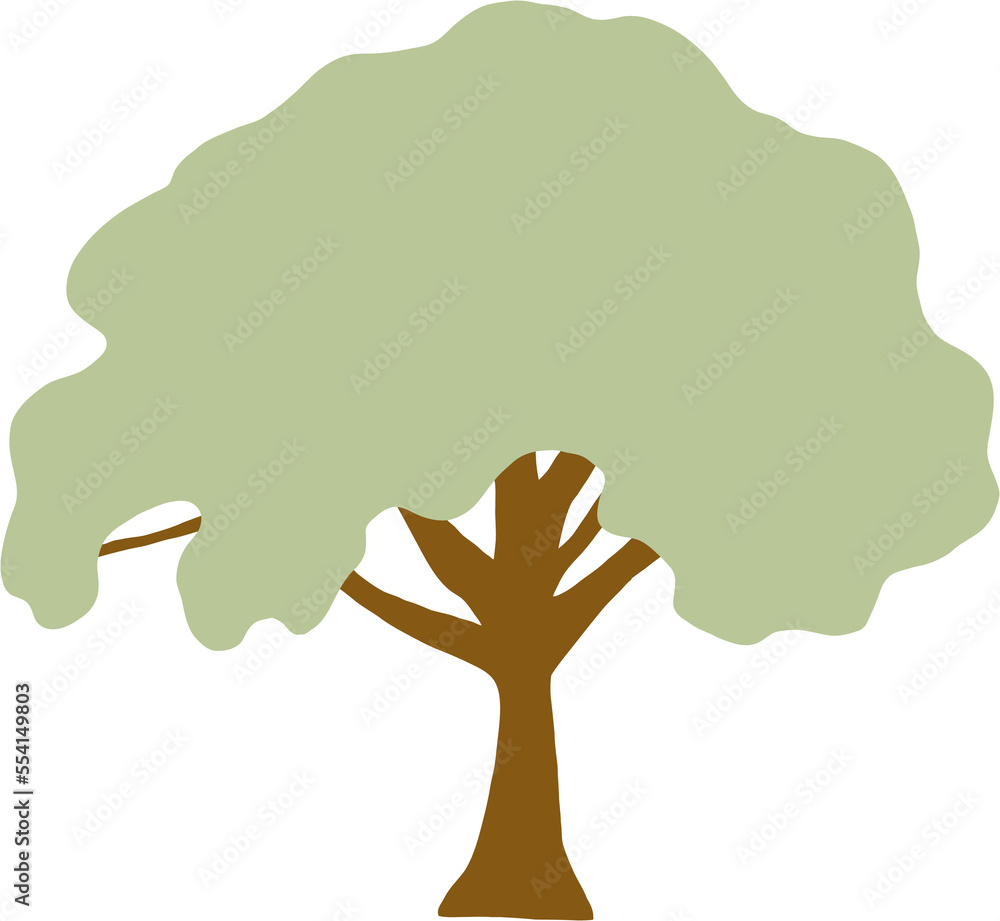 Obraz premium simplicity tree freehand drawing flat design.