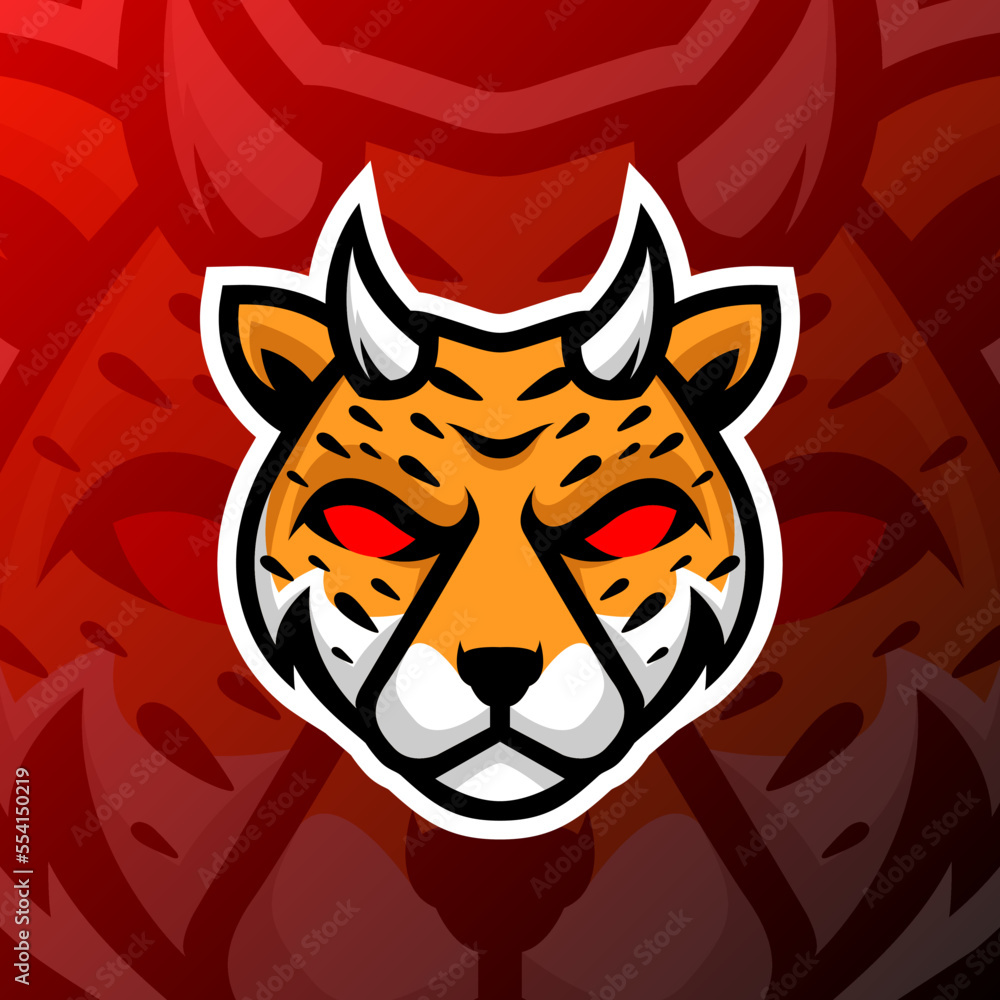 vector graphics illustration of a cheetah devil in esport logo style. perfect for game team or product logo vector graphics illustration of a cheetah devil in esport logo style. perfect for game team or product logo