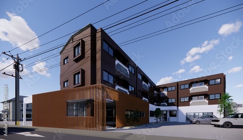 Foto 3d design illustration and rendering Homey Heights Takamiya