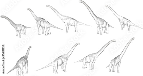 white background Bronto dinosaur vector design