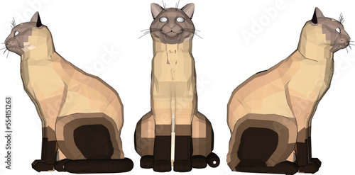 wooden cat isolated on white background