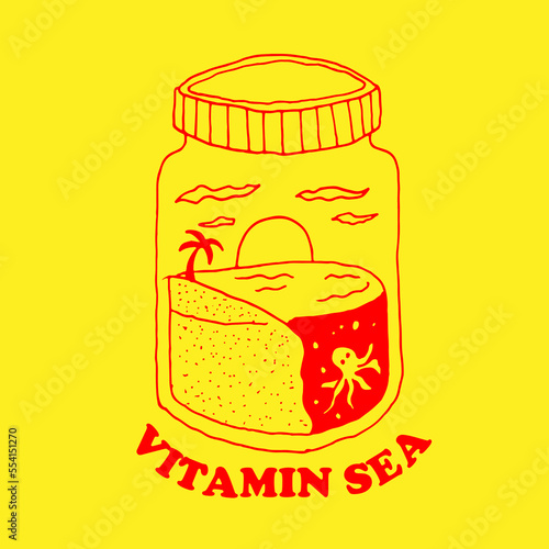illustration of a jar of vitamin sea