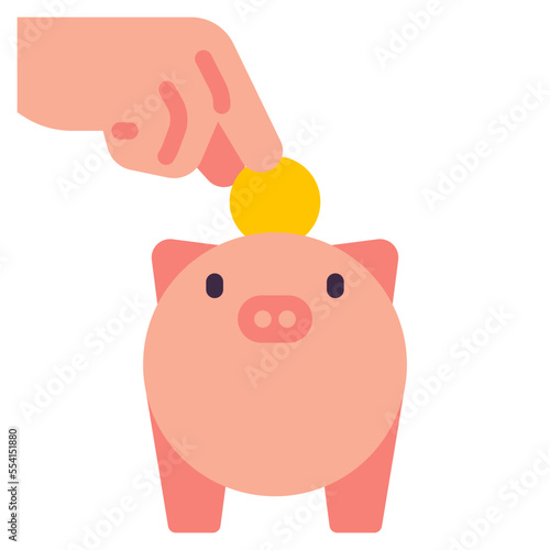 piggybank flat icon