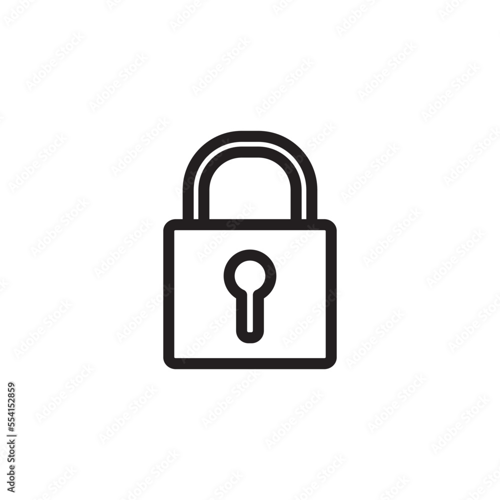 Padlock icon flat style logo design template Padlock icon flat style logo design template