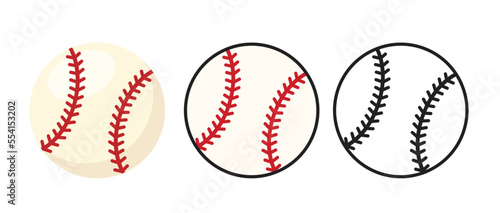 Baseball ball set icon vector illustration