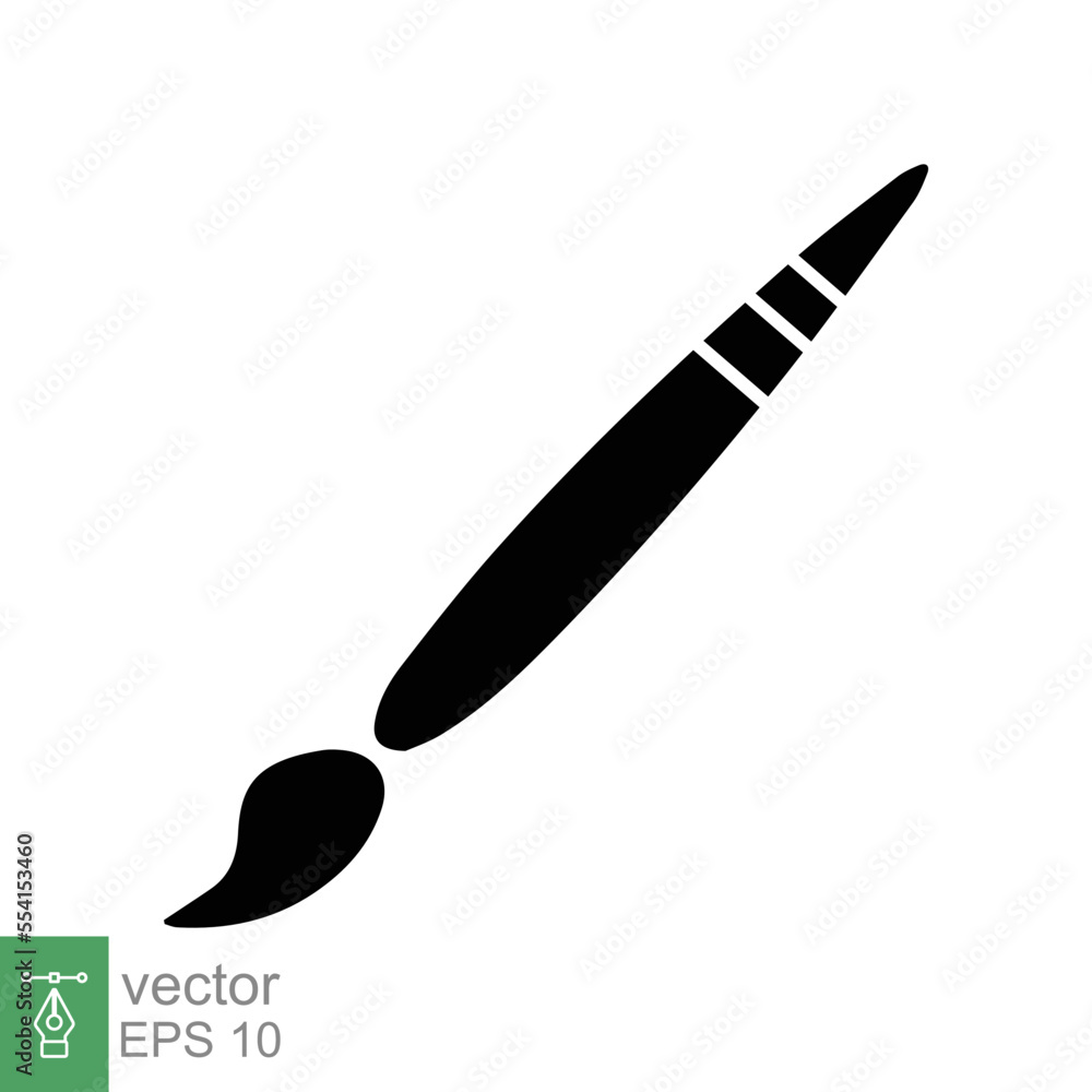 Paint brush icon. Paintbrush, artist pen tool set, painter, art concept. Simple flat style. Vector illustration isolated on white background. EPS 10. Paint brush icon. Paintbrush, artist pen tool set, painter, art concept. Simple flat style. Vector illustration isolated on white background. EPS 10.