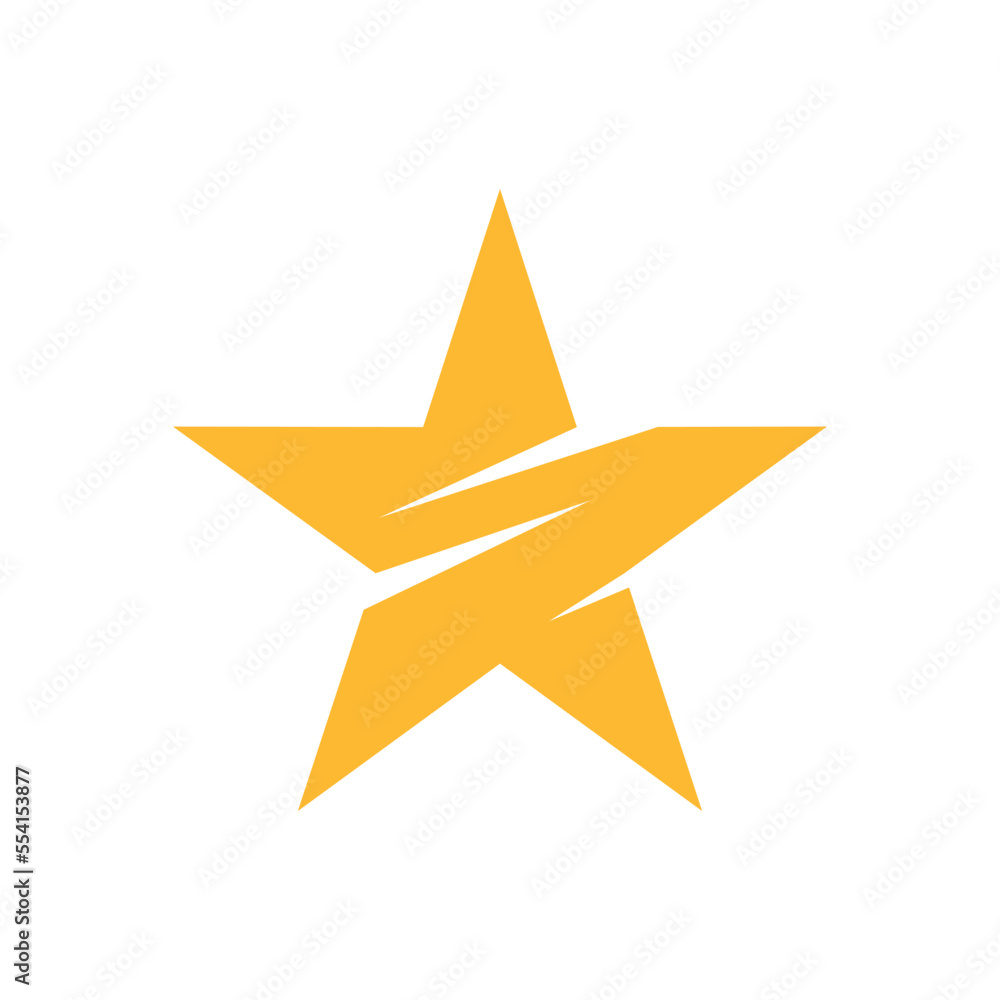 Fototapeta premium Star Arrow Logo Design Vector flat illustration logotype badge symbol icon