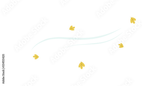 Autumn leaves flies in wind isolated illustration