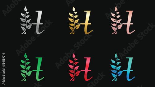 Decorative letter H in Metallic Colors name initial modern logo design template