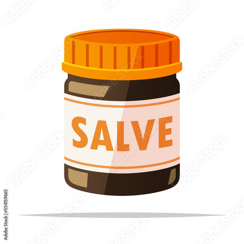 Bottle of salve ointment vector isolated illustration