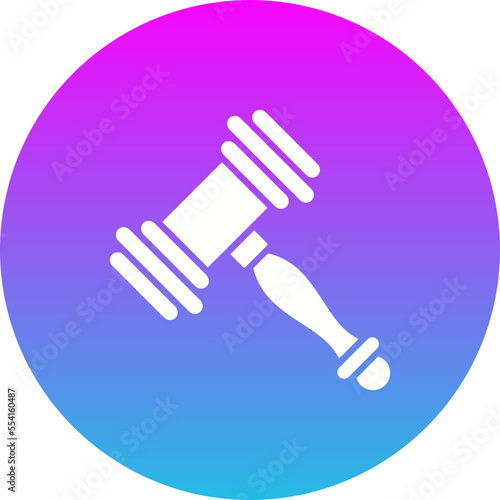 Hammer Gradient Circle Glyph Inverted Icon