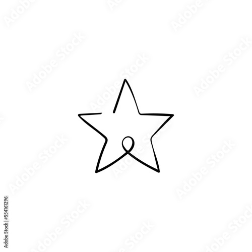 Star Line Style Icon Design 