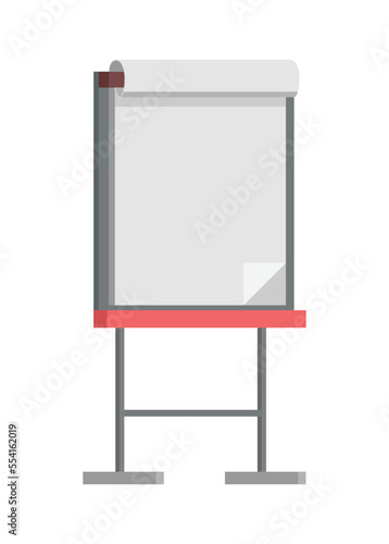 Flip chart with blank paper. Simple flat illustration.
