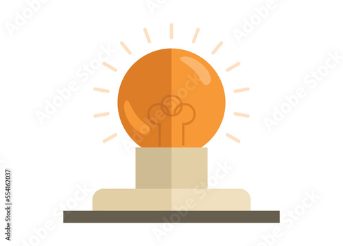 Bulb with holder. Simple flat illustration.