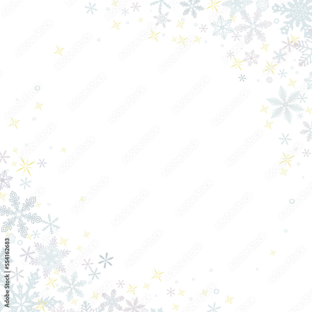 雪の結晶の壁紙⑬正方形_ななめ_白背景