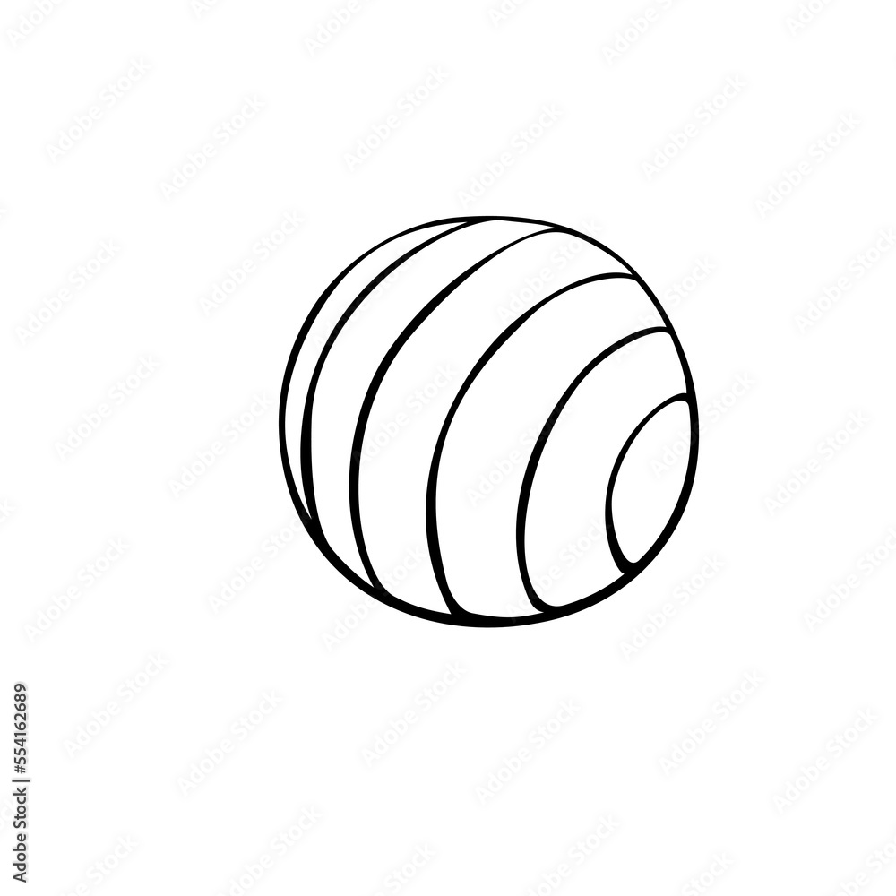 Vector outline abstract circle, round, Planet, ball, object. Simple design element, clip art, icon Doodle in doodle style