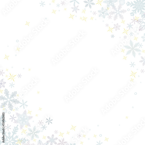 雪の結晶の壁紙⑬正方形_ななめ_白背景