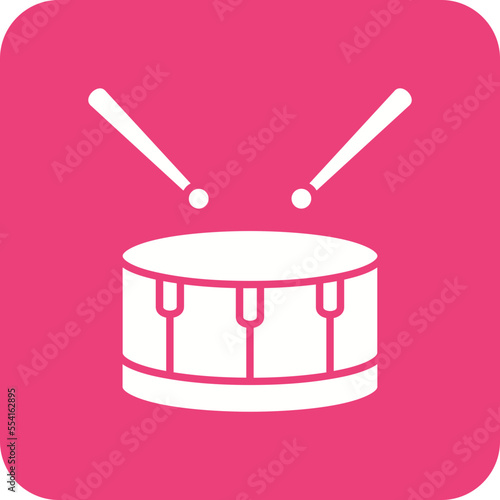 Drum Multicolor Round Corner Glyph Inverted Icon