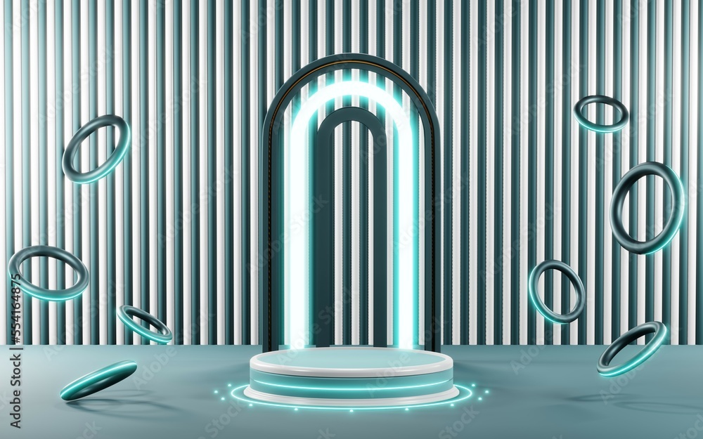 3D render of Podium background in blue tones for displaying cream products. cosmetics 3D render of Podium background in blue tones for displaying cream products. cosmetics