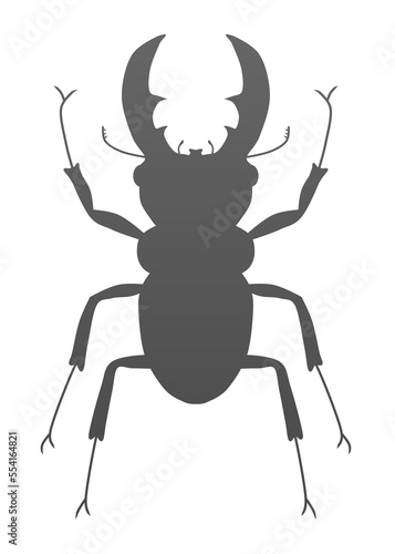 Black silhouette of a stag beetle © Longing888