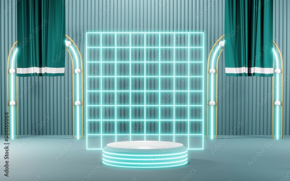 3D render of Podium background in blue tones for displaying cream products. cosmetics 3D render of Podium background in blue tones for displaying cream products. cosmetics