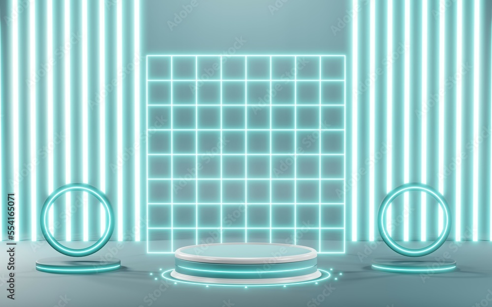 3D render of Podium background in blue tones for displaying cream products. cosmetics 3D render of Podium background in blue tones for displaying cream products. cosmetics