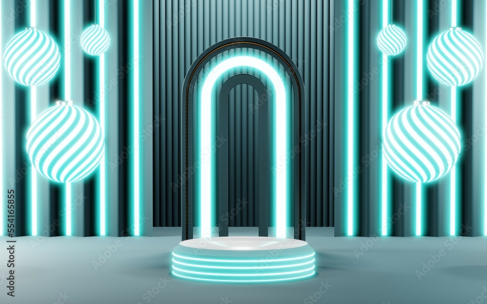 3D render of Podium background in blue tones for displaying cream products. cosmetics 3D render of Podium background in blue tones for displaying cream products. cosmetics