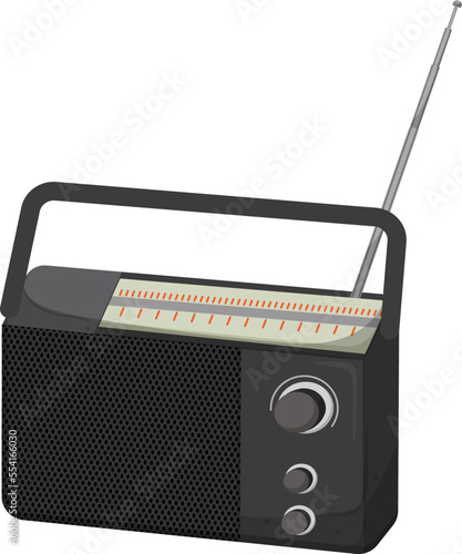 broadcast radio music cartoon. broadcast radio music sign. isolated symbol vector illustration