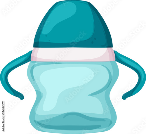 plastic sippy cup cartoon. plastic sippy cup sign. isolated symbol vector illustration