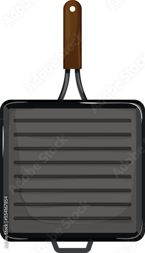 kitchen iron skillet cartoon. kitchen iron skillet sign. isolated symbol vector illustration