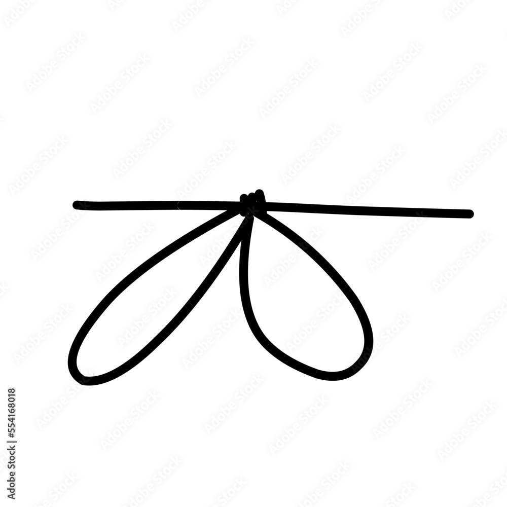 Rope Bow Hand Drawn Illustration Rope Bow Hand Drawn Illustration