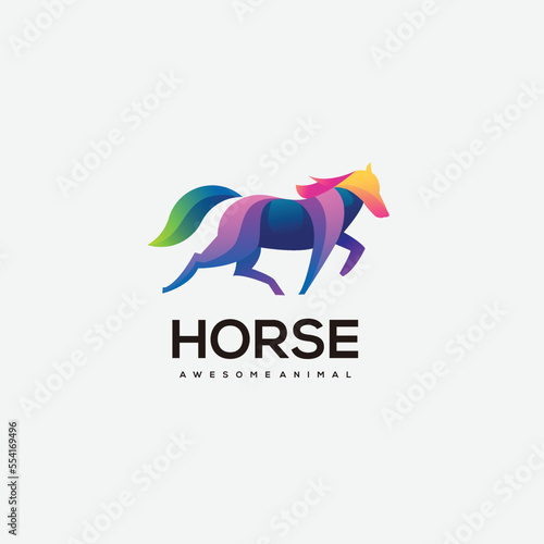 horse design logo premium colorful