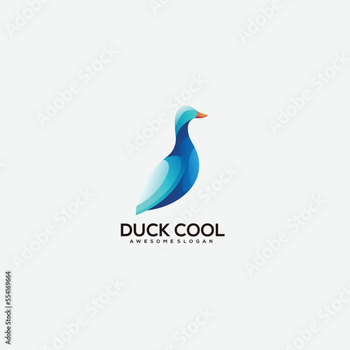 duck logo premium gradient colorful © Norin