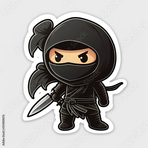 Cute ninja sticker created with AI