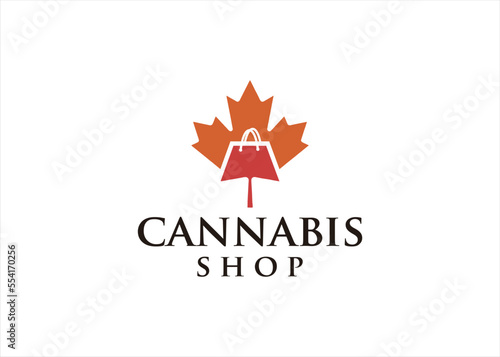 cannabis shop logo leaf logo design