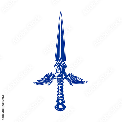 vector illustration of dagger with wings concept