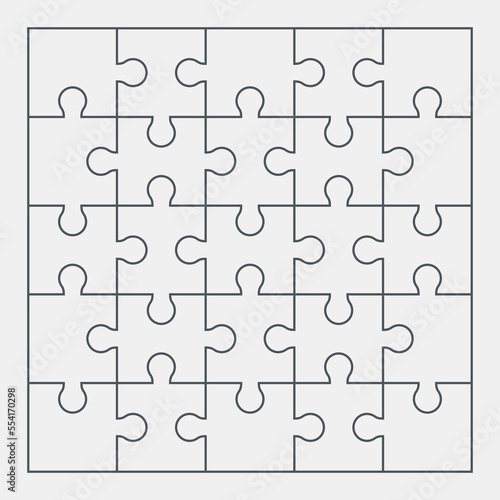 Puzzle simple piece template quality vector illustration cut