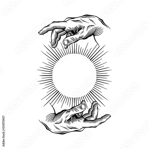 vector illustration of two hands concept