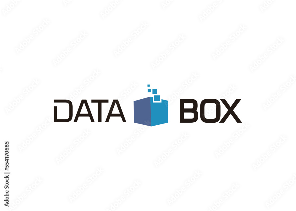 data box system logo design technology pixel concept